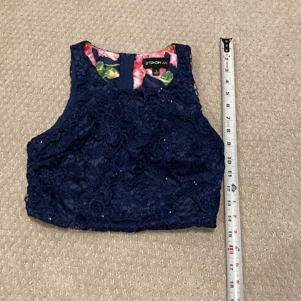 Navy dress 🌸 two piece floral! - Picture 8 of 10